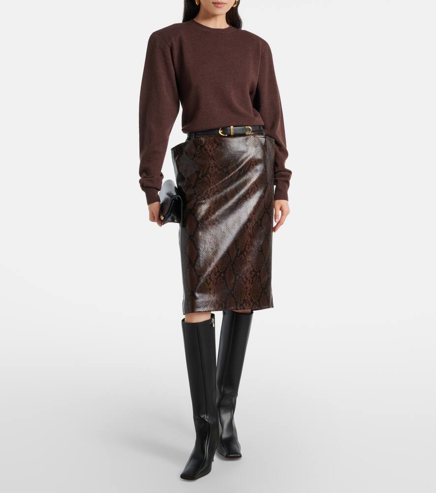 Кашемировый и шерстяной свитер Stella McCartney, Chocolate Brown — фото 2