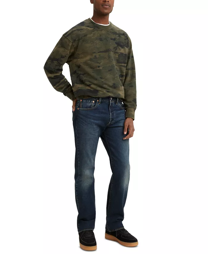 

Мужские джинсы 501 Original Fit с застежкой на пуговицах и эффектом стрейч Levi's, синий