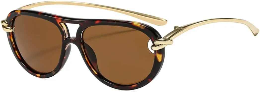 

Модные женские солнцезащитные очки класса люкс, овальные, с полой оправой, защита от УФ-излучения UV400. Мужские солнцезащитные очки HHZZYVY, Leopard Tea