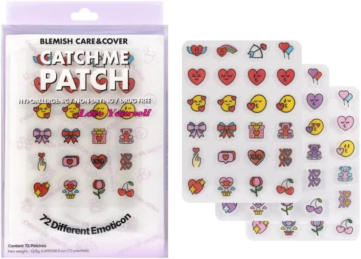 Патчи для лица гидроколлоидные CATCH ME PATCH Love Yourself, 72 шт Kproduct4U