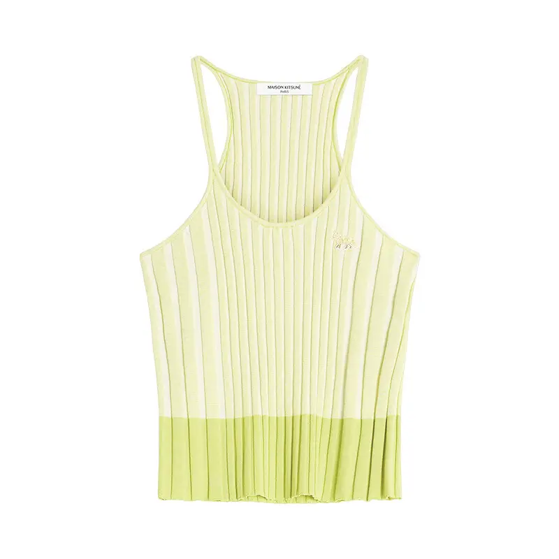 

Мае Kitsuné майка-борцовка с ребрами и нашивкой Baby Fox Maison Kitsune, зеленый