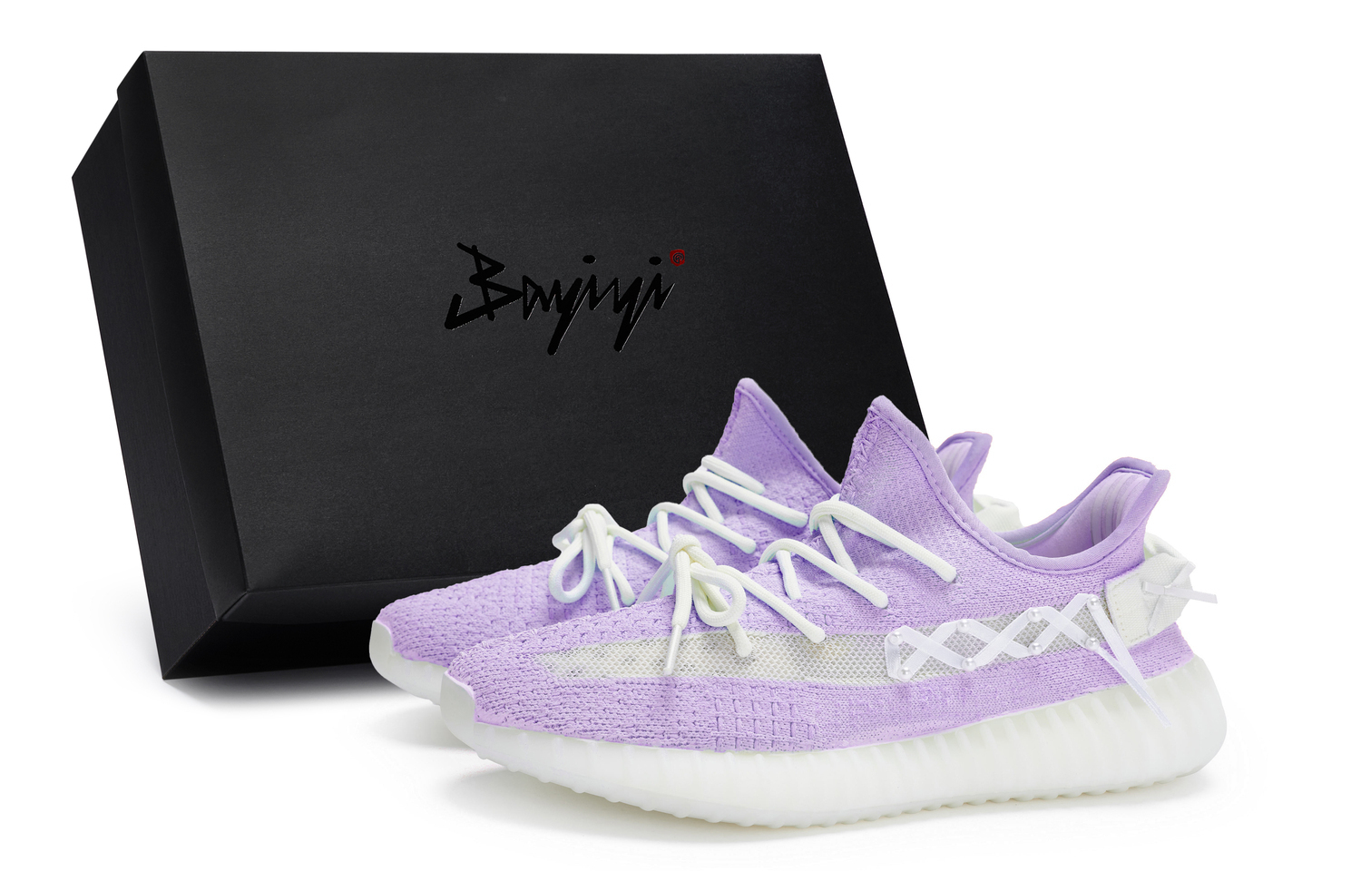 Yeezy Boost 350 V2 Антискользящие Износостойкие Низкие Повседневные Кроссовки Унисекс Белый Фиолетовый Adidas Originals, Фиолетовый Белый