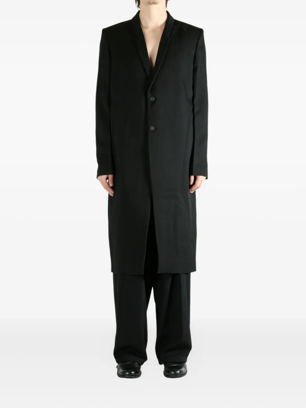 Однобортное пальто Rick Owens, черный — фото 2