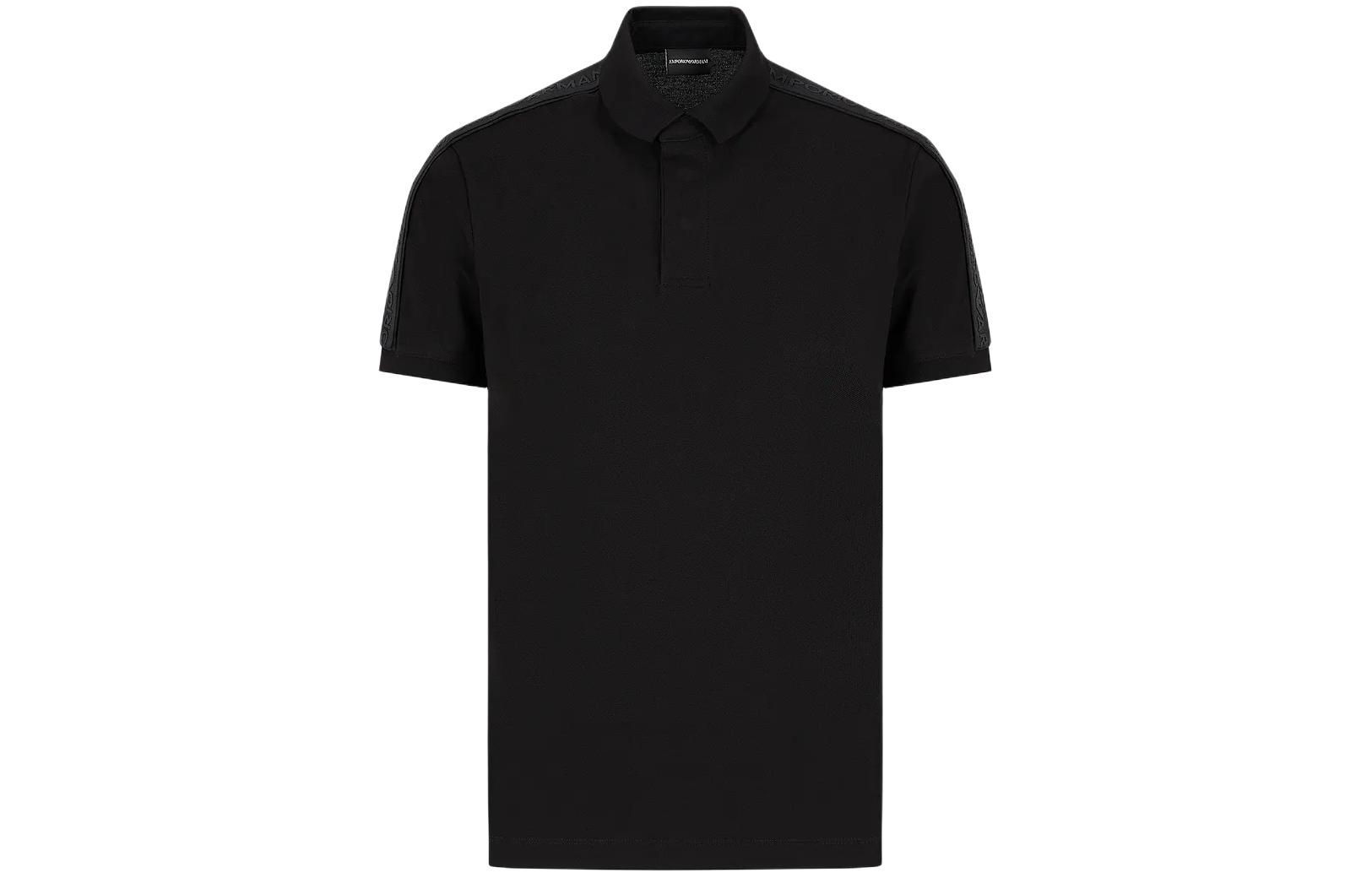 

Футболка поло с логотипом EMPORIO ARMANI, черная