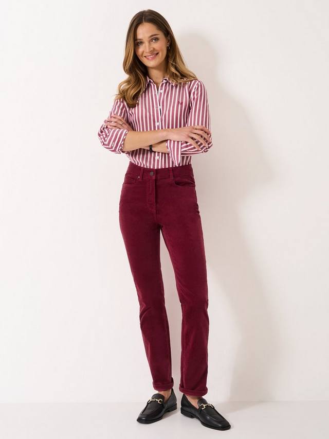 

Бархатные облегающие брюки Crew Clothing, Berry Red