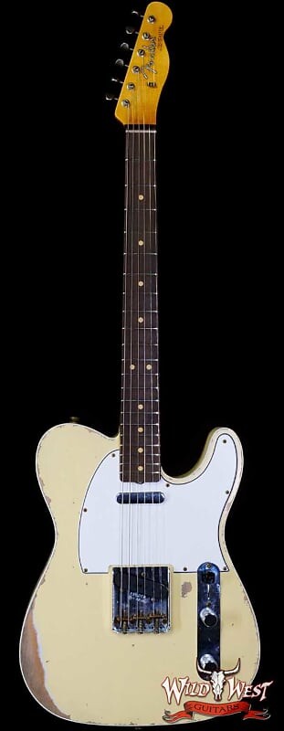 

Электрогитара Fender Custom Shop 1962 Telecaster Custom Rosewood Slab Board Hand-Wound Pickups Relic Vintage White