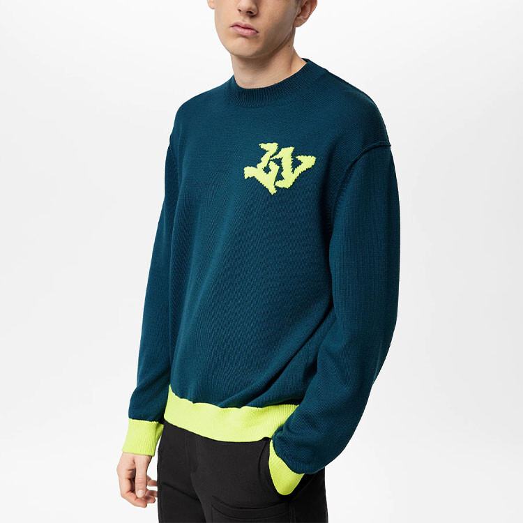 Новые квартальные продукты LV Sweater Men Louis Vuitton, зеленый — фото 3
