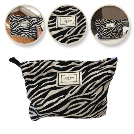 

Однокамерная косметичка ECARLA Zebra 25x5x18см Черно-белая KS116
