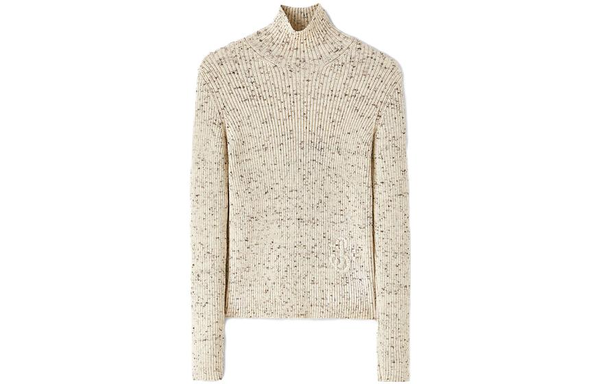 

Топ с высоким воротником и рубчиком JIL SANDER, белый