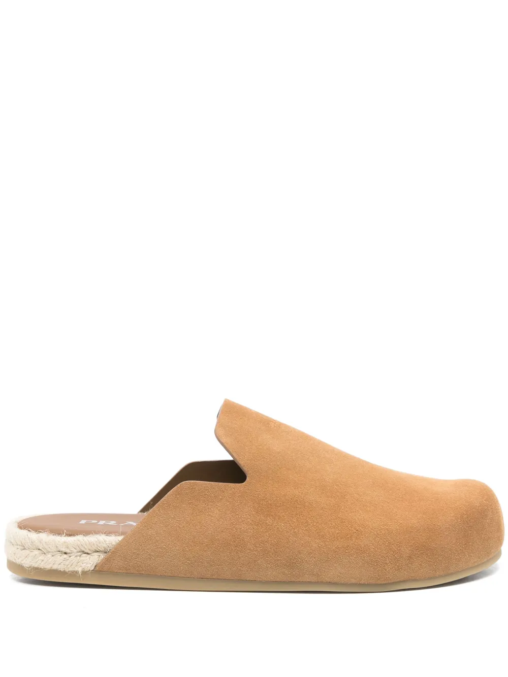 

Замшевые тапочки Prada, коричневый