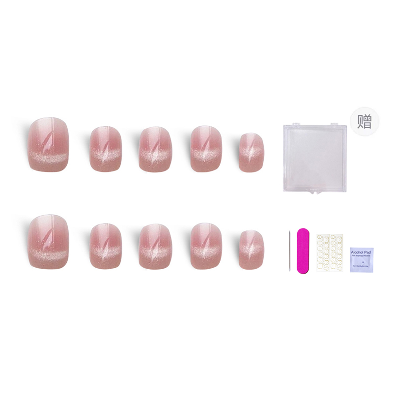 

ORANOT Блаш French Elegance универсальные накладные ногти короткие круглые розовые размытые 14мм