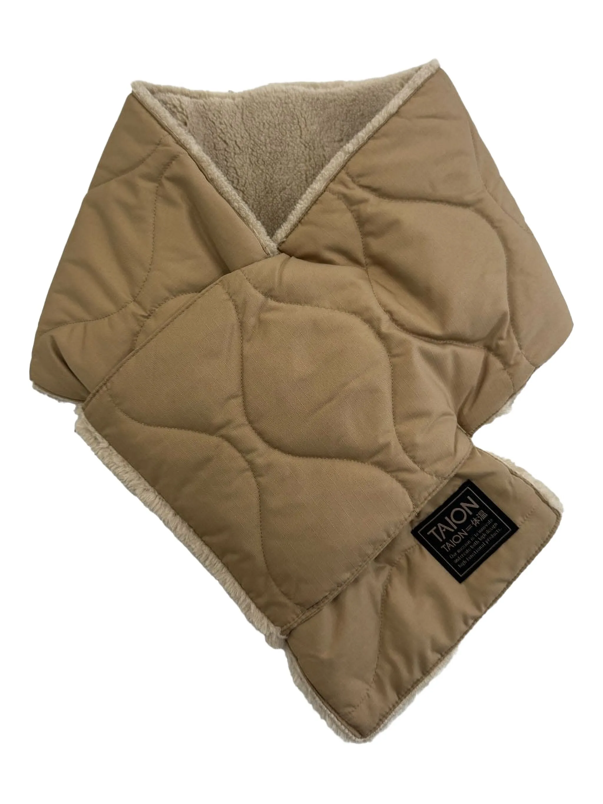 

Двусторонний стеганый шарф Taion, бежевый