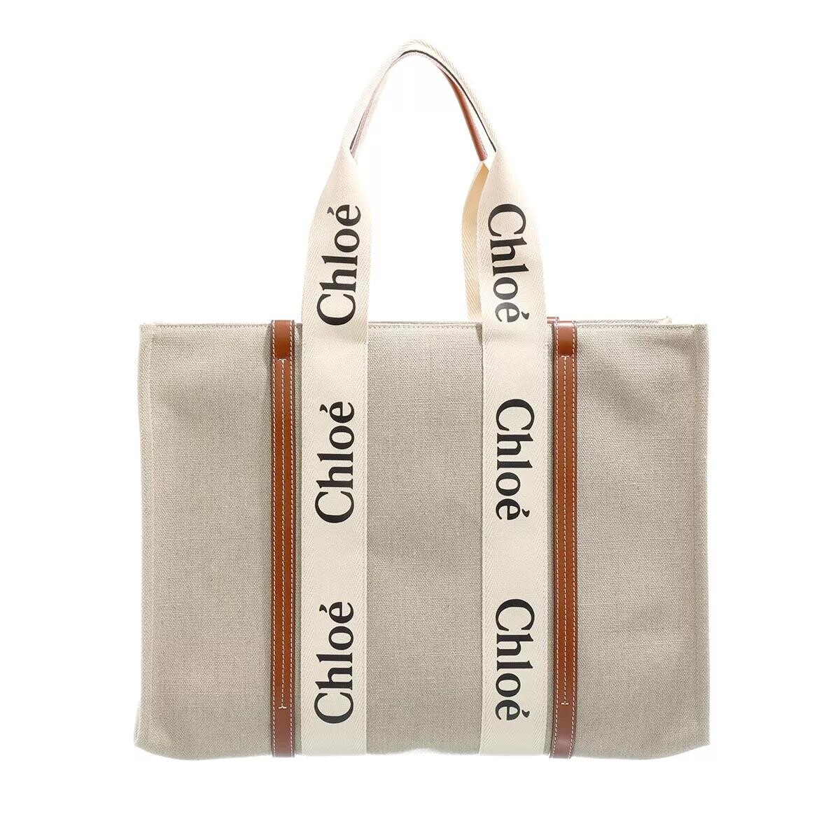

Большая сумка тоут из дерева Chloé, бежевый