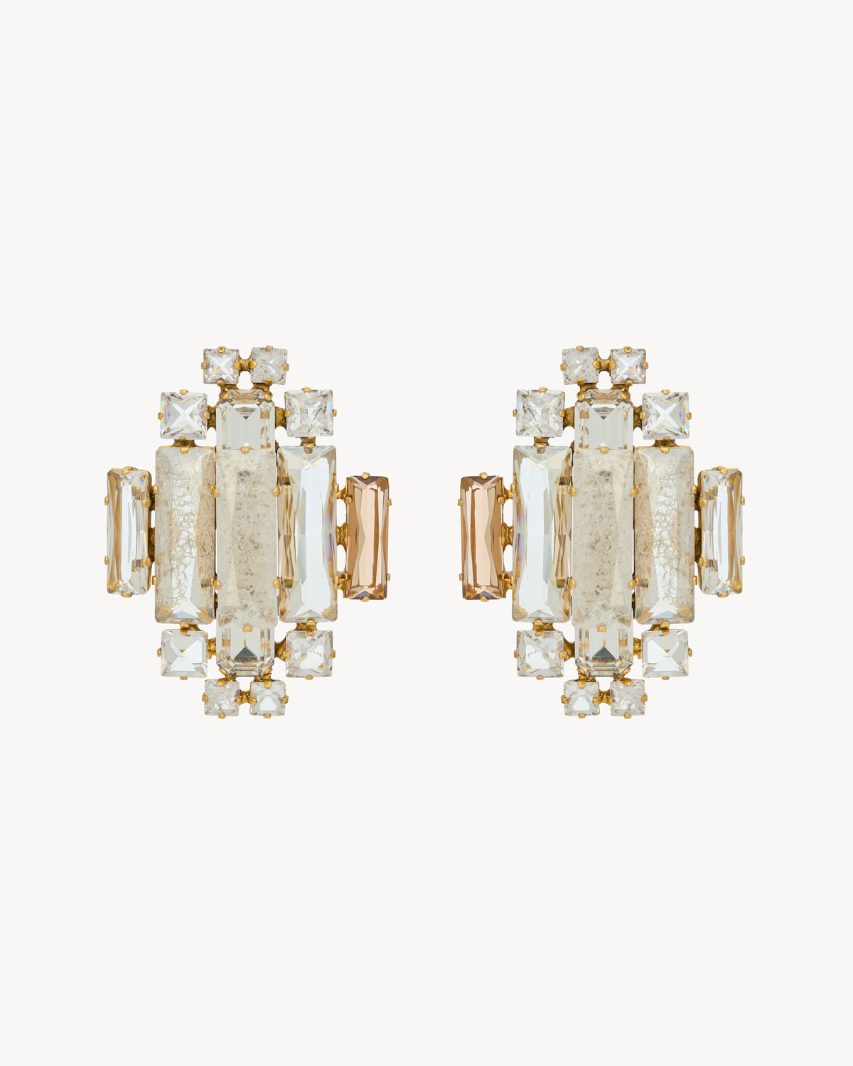 

Серьги с кристаллическими медальонами Saint Laurent, золото