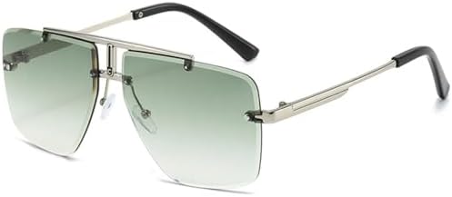 

Солнцезащитные очки класса люкс 2026 для женщин и мужчин, модные солнцезащитные очки, популярные для вечеринок и вождения, серебристо-зеленые, один размер MTZJH, One Color