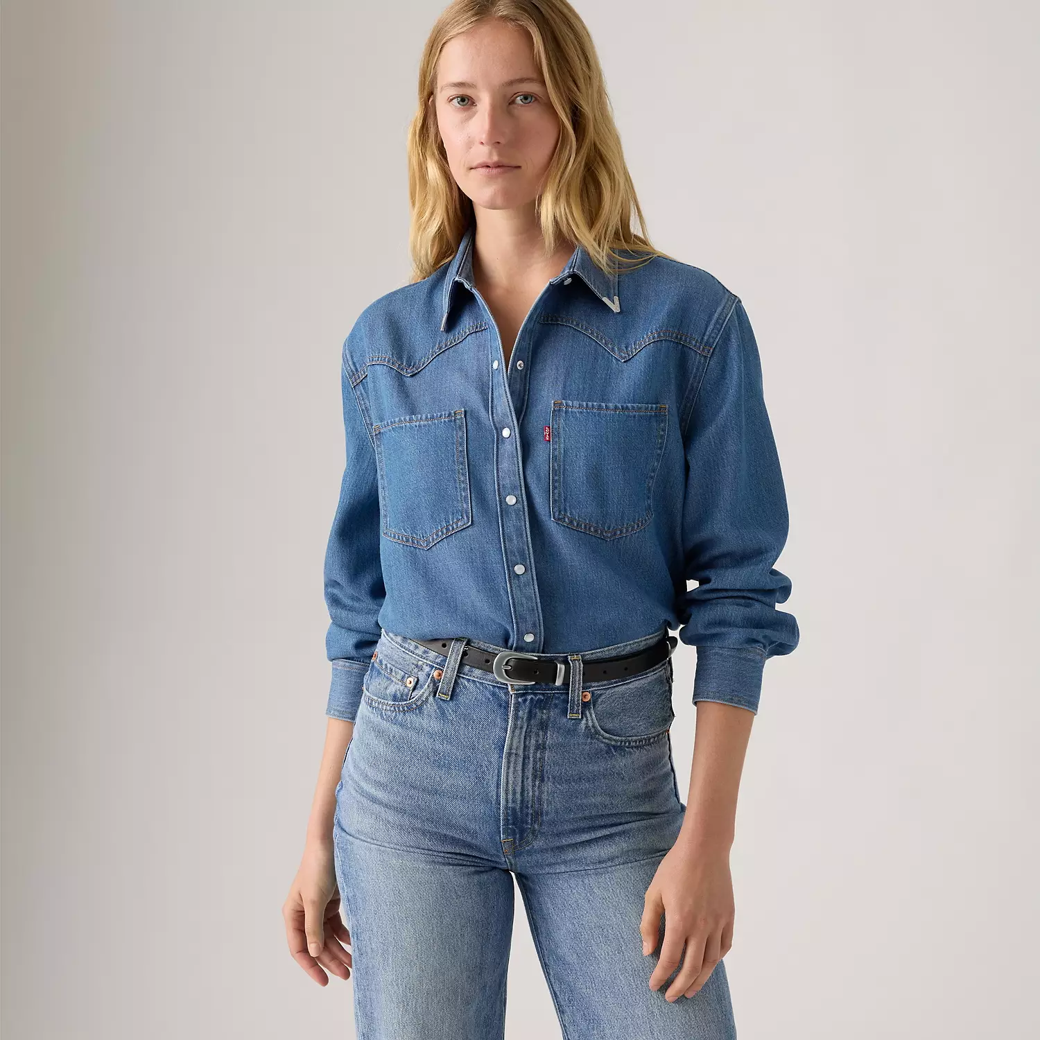 

Рубашка Teodora с металлическим наконечником в стиле вестерн Levi's, цвет Going Steady Tipped - Medium Wash
