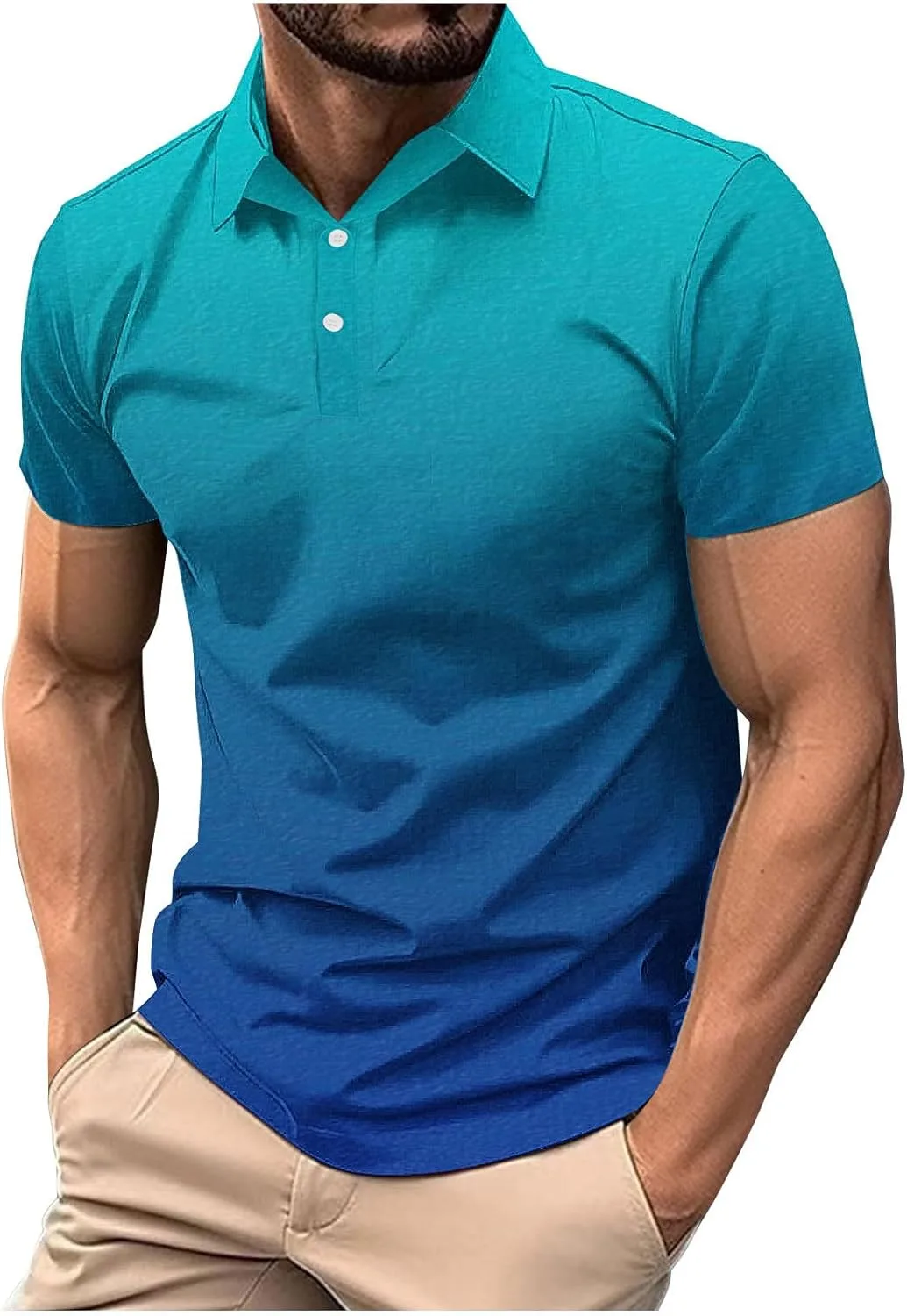 

Мужская поло с градиентом, короткий рукав Sdeycui