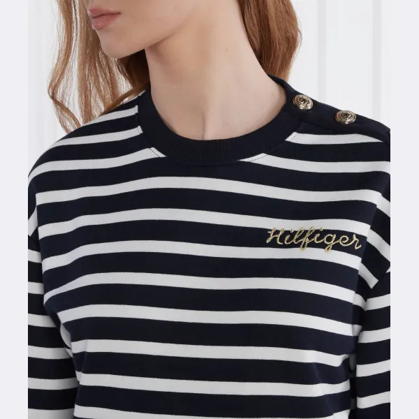 Толстовка обычного кроя с золотыми пуговицами Tommy Hilfiger, синий — фото 3