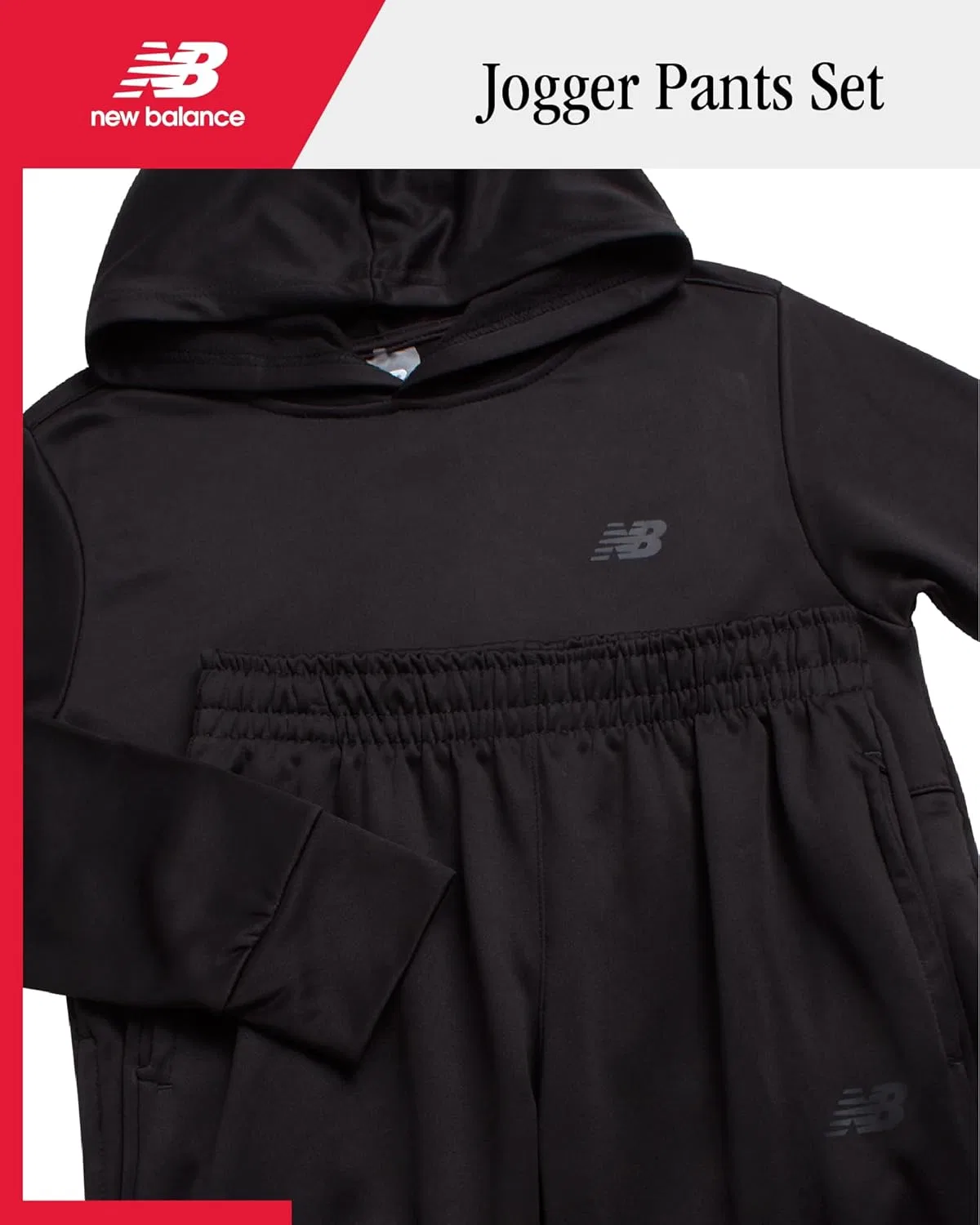 Детский спортивный костюм из флиса New Balance, 2 предмета, Deep Black — фото 2