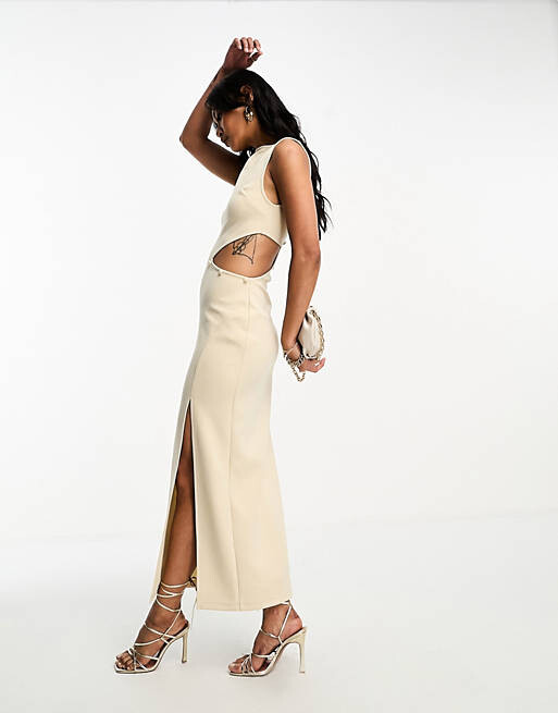 

Облегающее платье-карандаш с асимметричными пуговицами ASOS DESIGN
