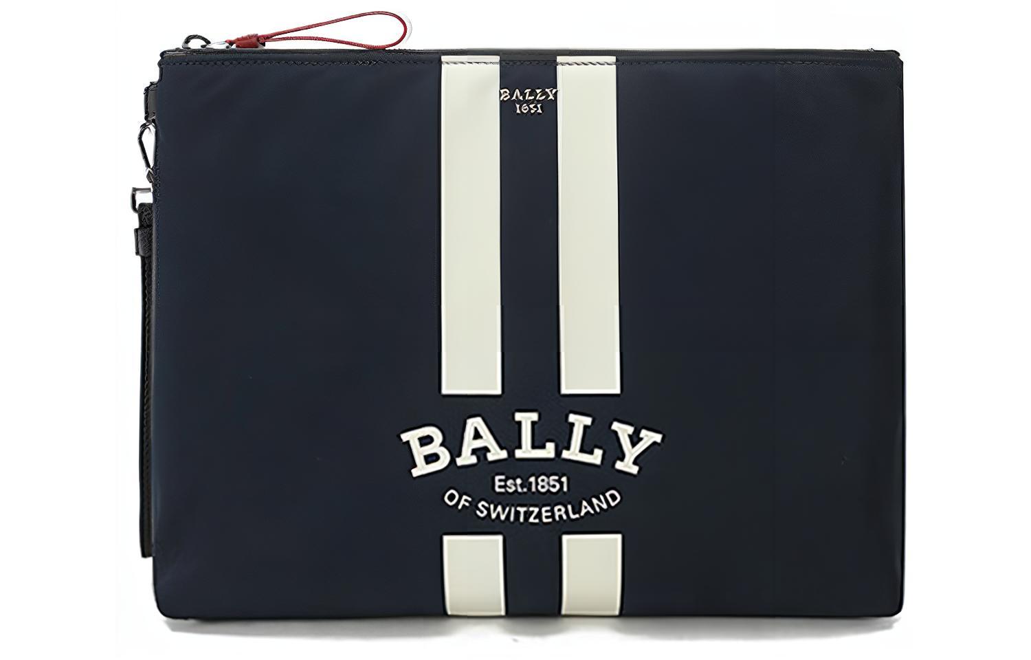 

Кожаный кардхолдер для монет, клатч мужской темно-синий BALLY