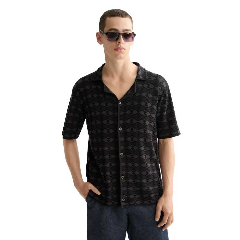 

Поло с коротким рукавом Scotch & Soda Tone On Tone Knitted, черный