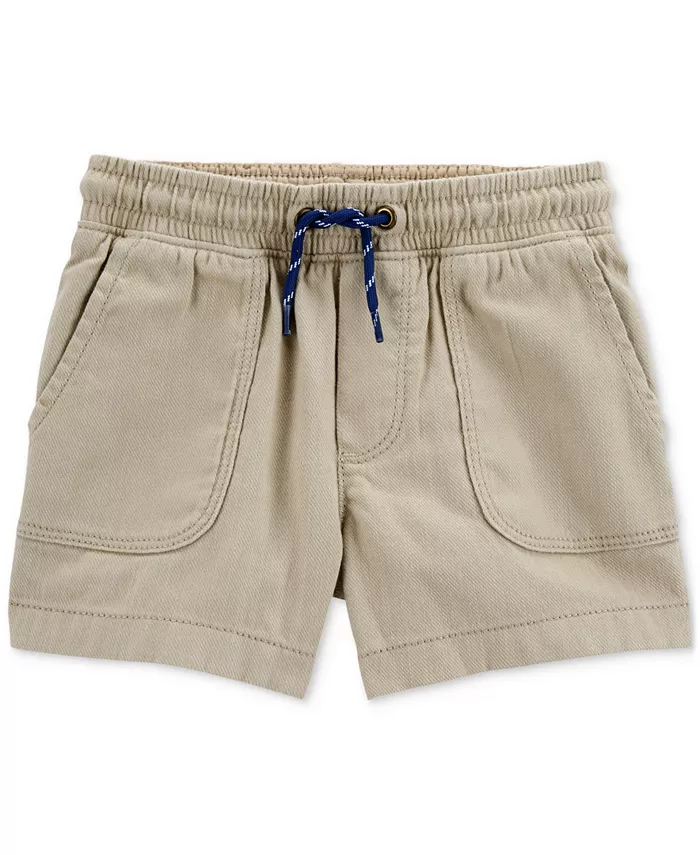 

Шорты для мальчиков на подтяжках из хлопкового твила Toddler Boys Cotton Twill Pull-On Shorts Carter's, коричневый/бежевый
