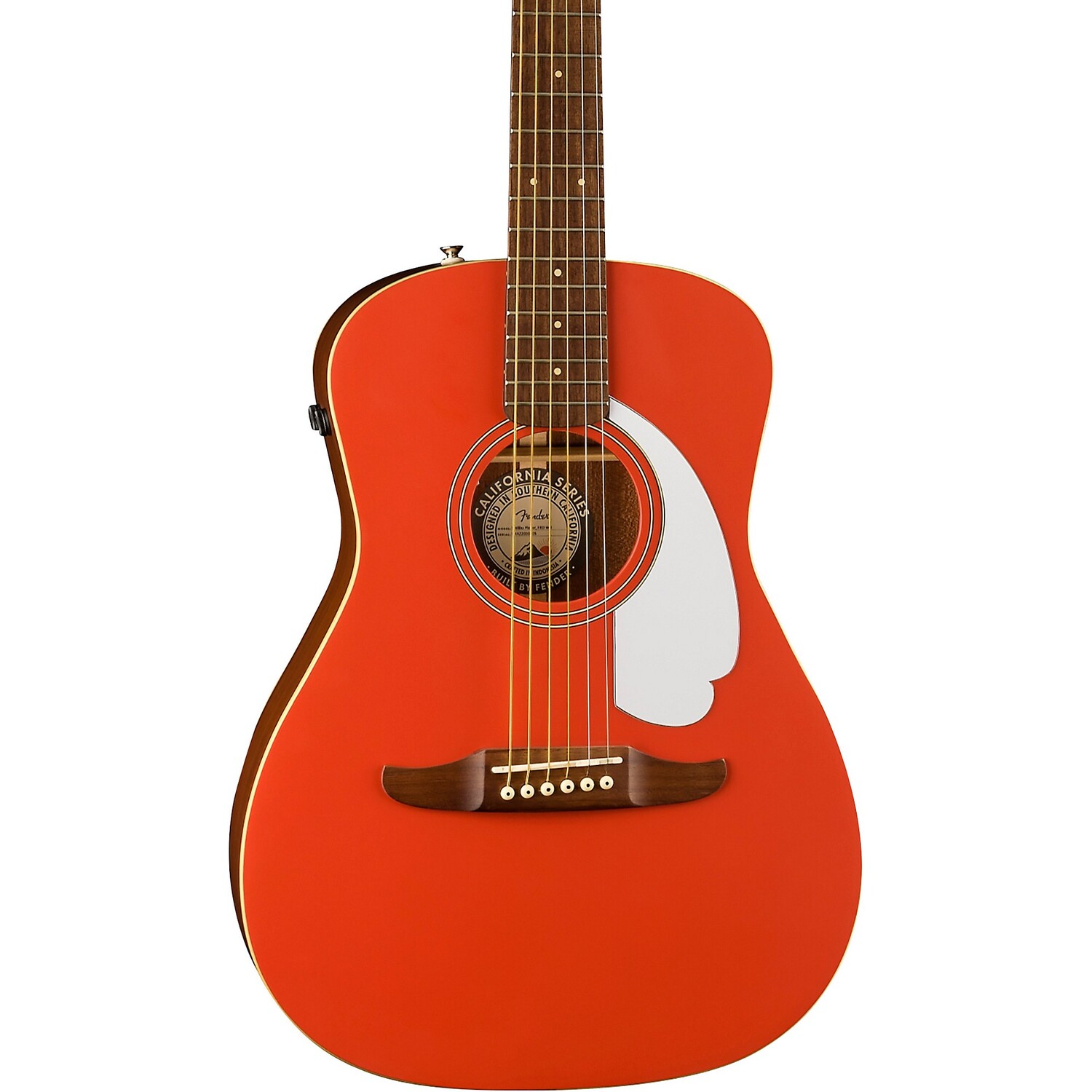 

Акустически-электрическая гитара Fender California Malibu Player Fiesta Red
