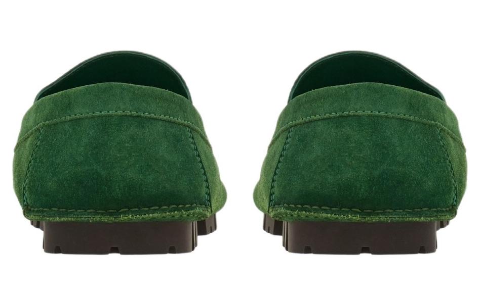 Лоферы из замши с декоративными элементами Charm Ferragamo, зеленый — фото 4