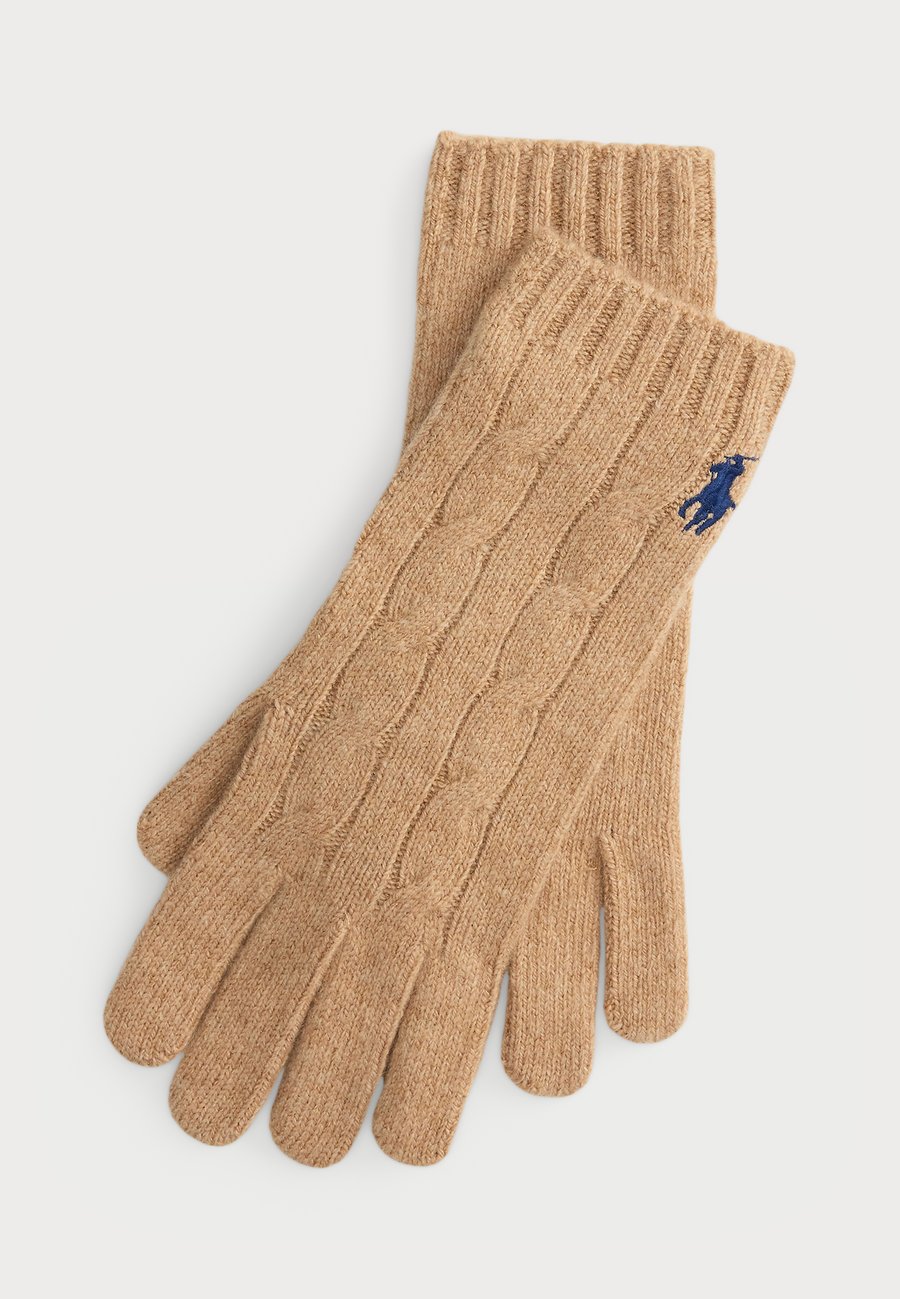 

Перчатки Polo Ralph Lauren CABLE KNIT WOOL CASHMERE GLOVES, Camel
