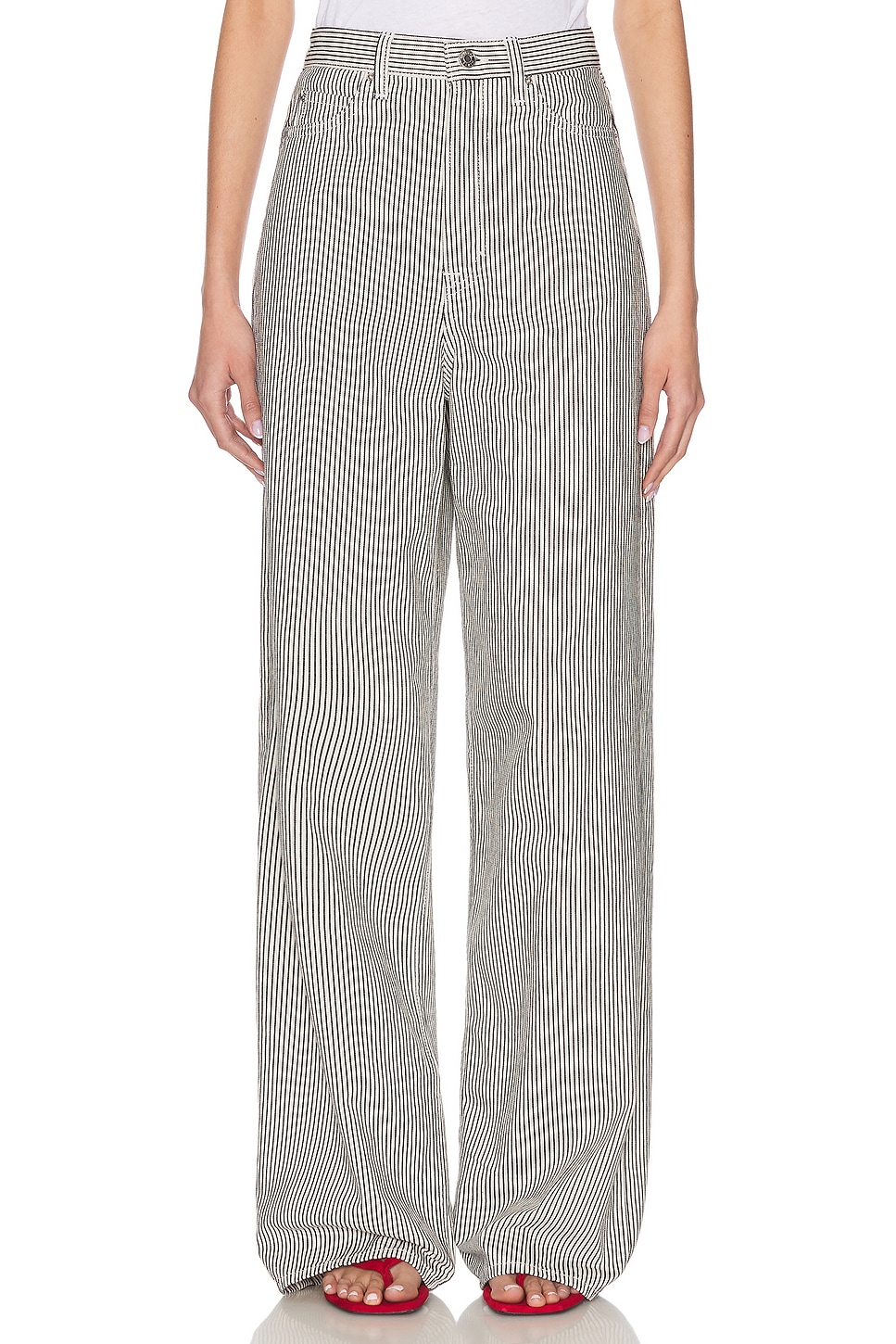 

Джинсы Rey High Rise Wide Grlfrnd, Ticking Stripe