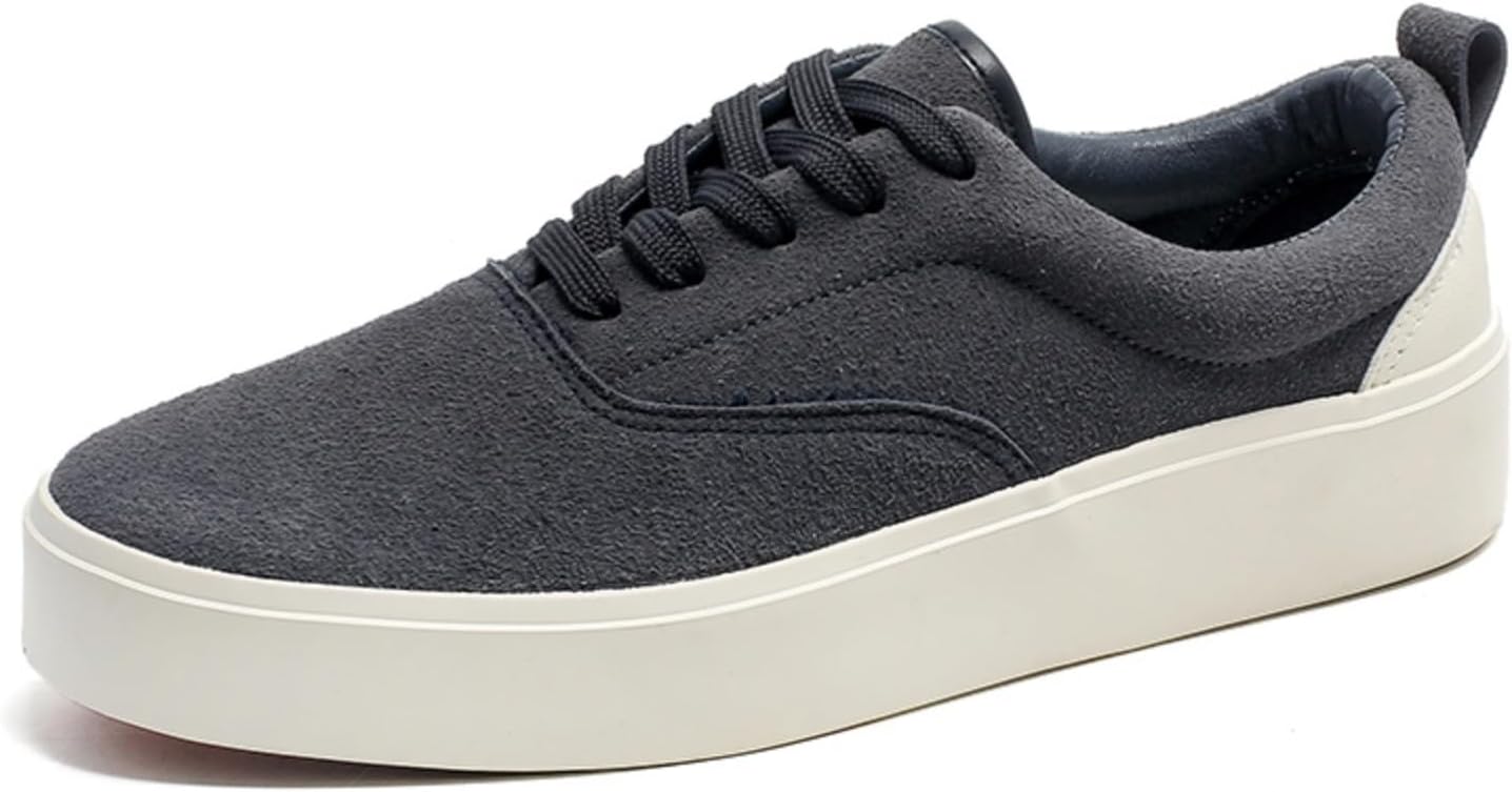 

Мужские повседневные кроссовки из искусственной замши с толстой подошвой, круглый носок, шнуровка, удобные для ходьбы, с текстурированной резиновой подошвой и петелькой для надевания, для ежедневного ношения Kelibasi, синий