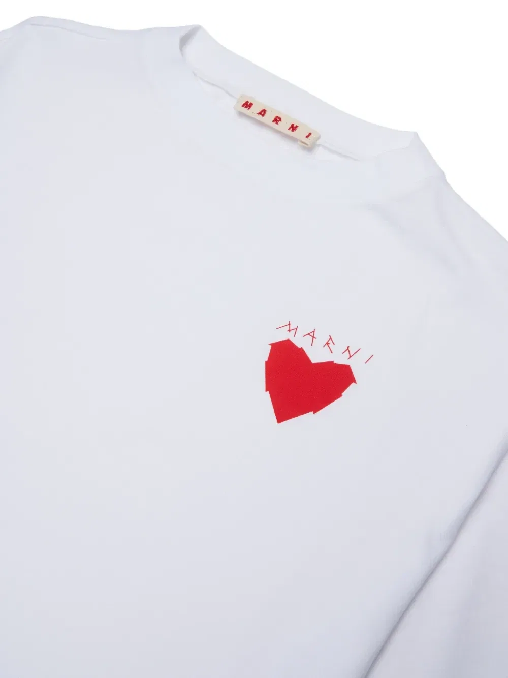 Футболка с принтом Marni Kids, белый — фото 3