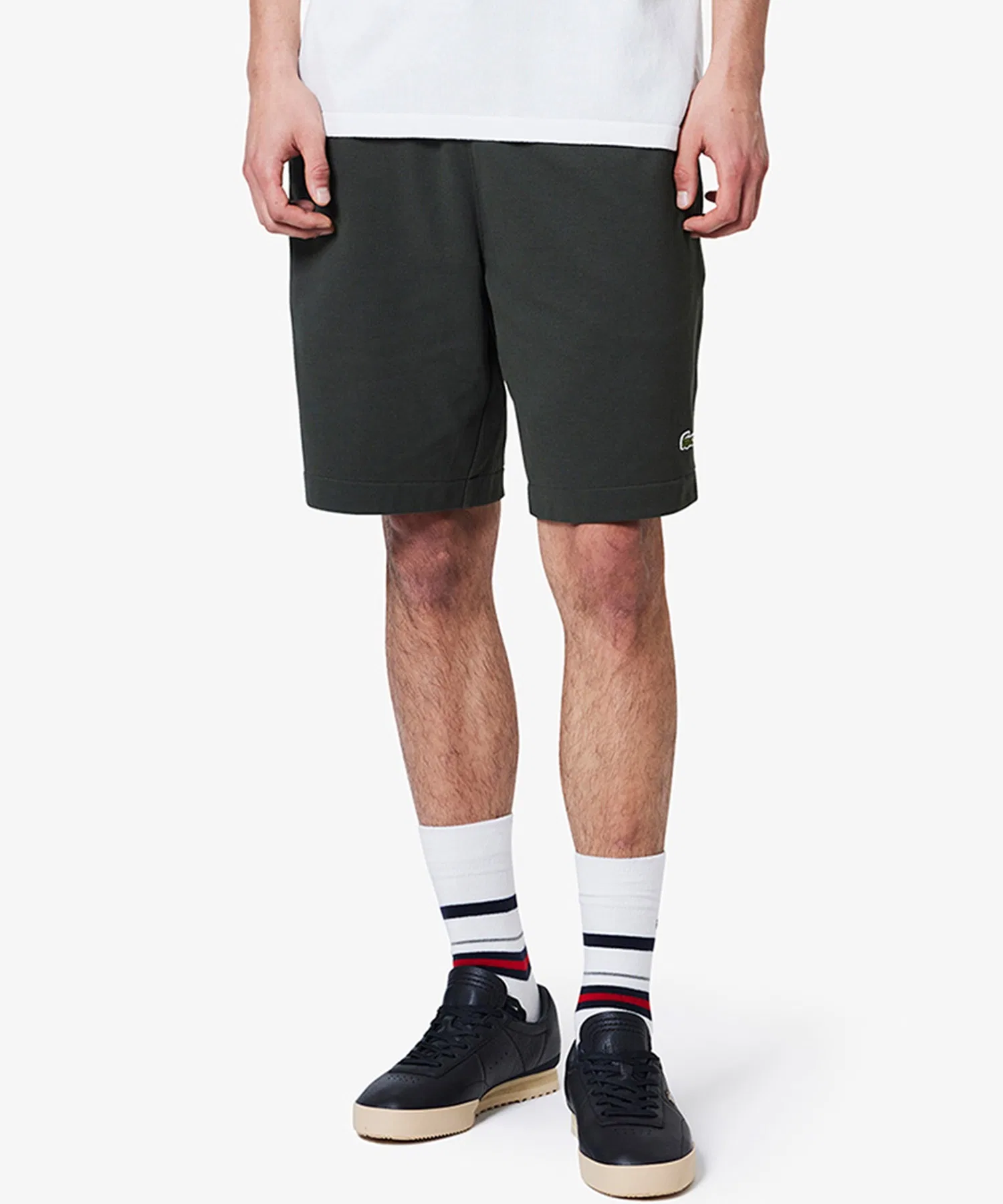 Унисекс шорты Lacoste L.12.12 из хлопка с логотипом серые
