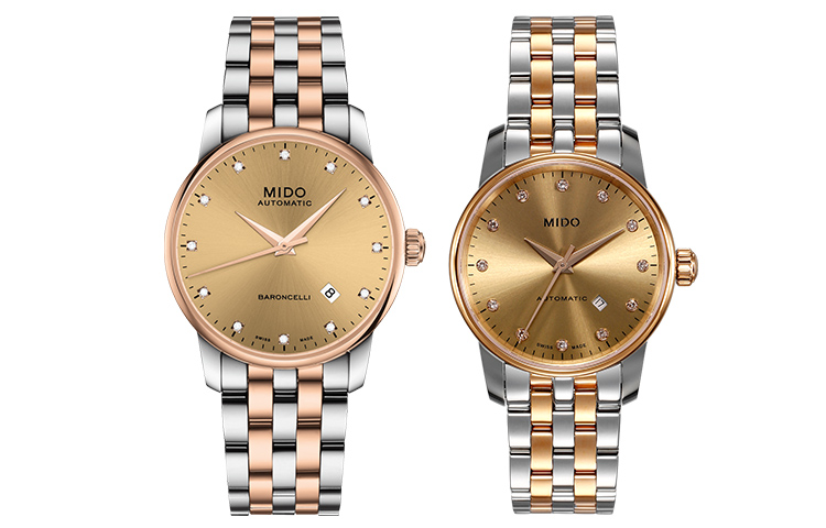 

MIDO Часы Baroncelli Collection Automatic Mechanical Movement Unisex Watch 38mm Gold Dial Stainless Steel Watch Case