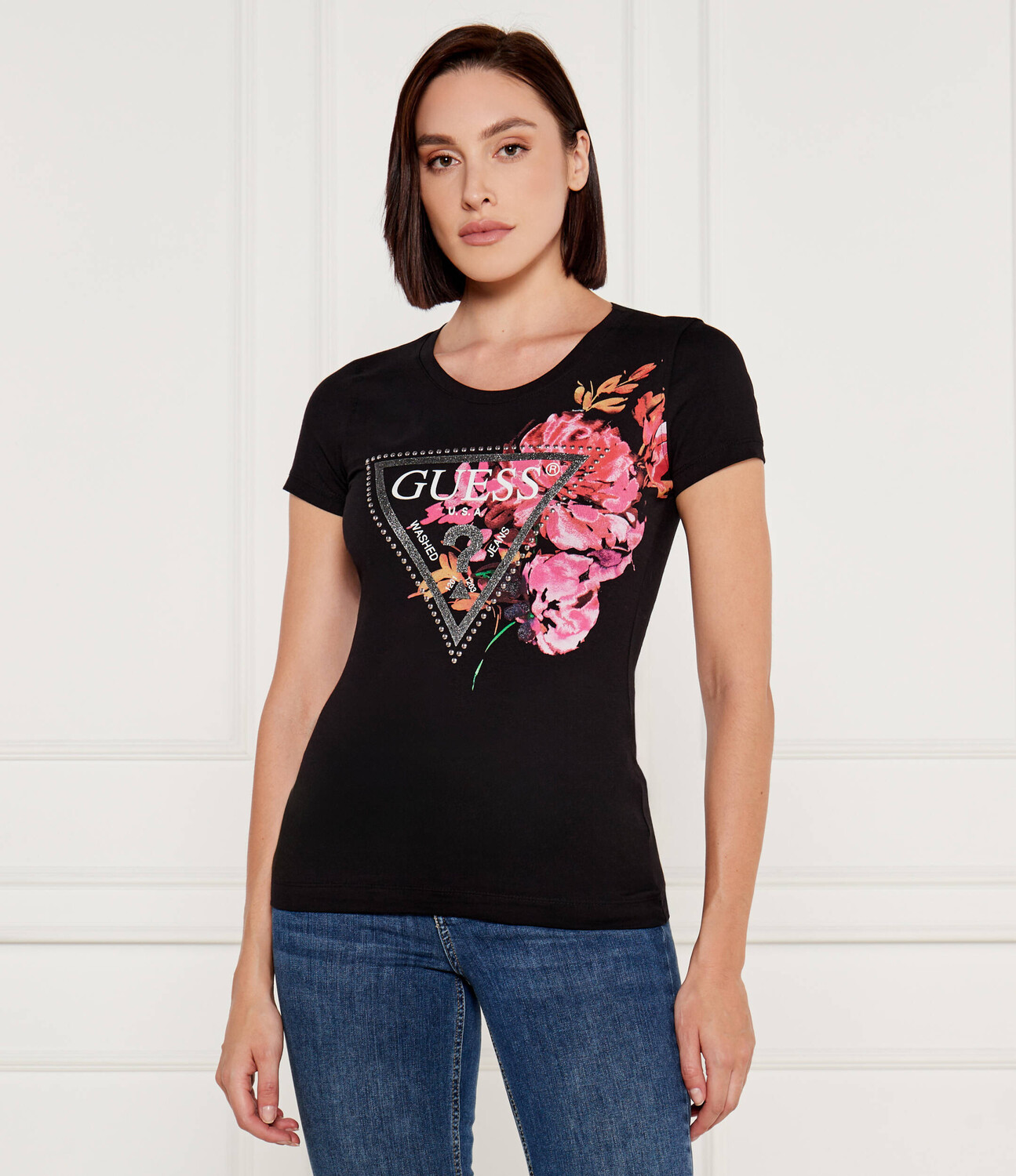 

Футболка GUESS Slim Fit, черный