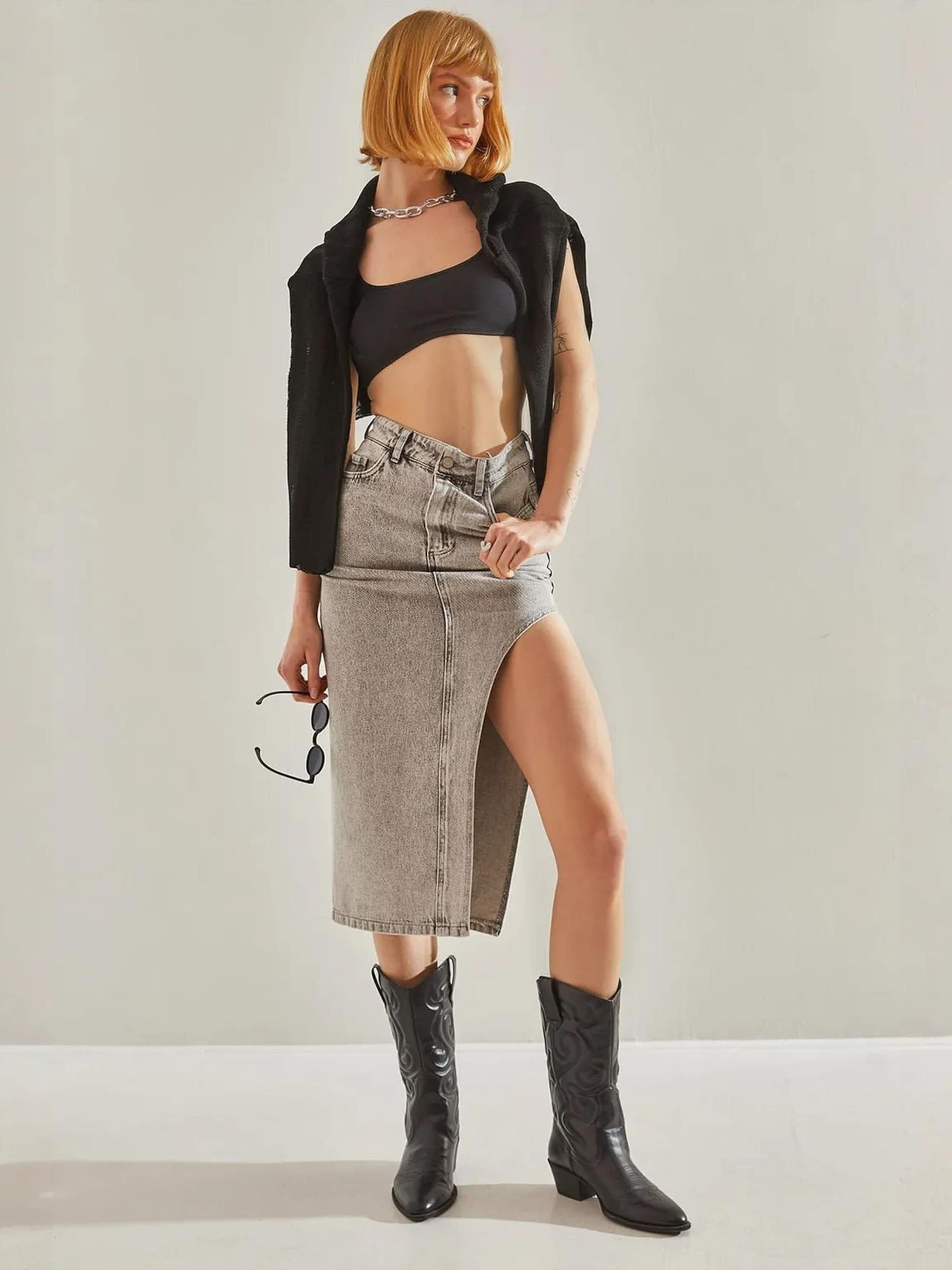 

Bianco Lucci Юбка в сером дениме