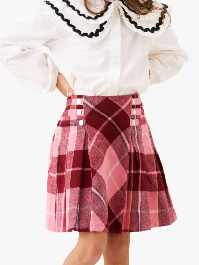 

Детская плиссированная юбка в клетку Angel & Rocket, Pink