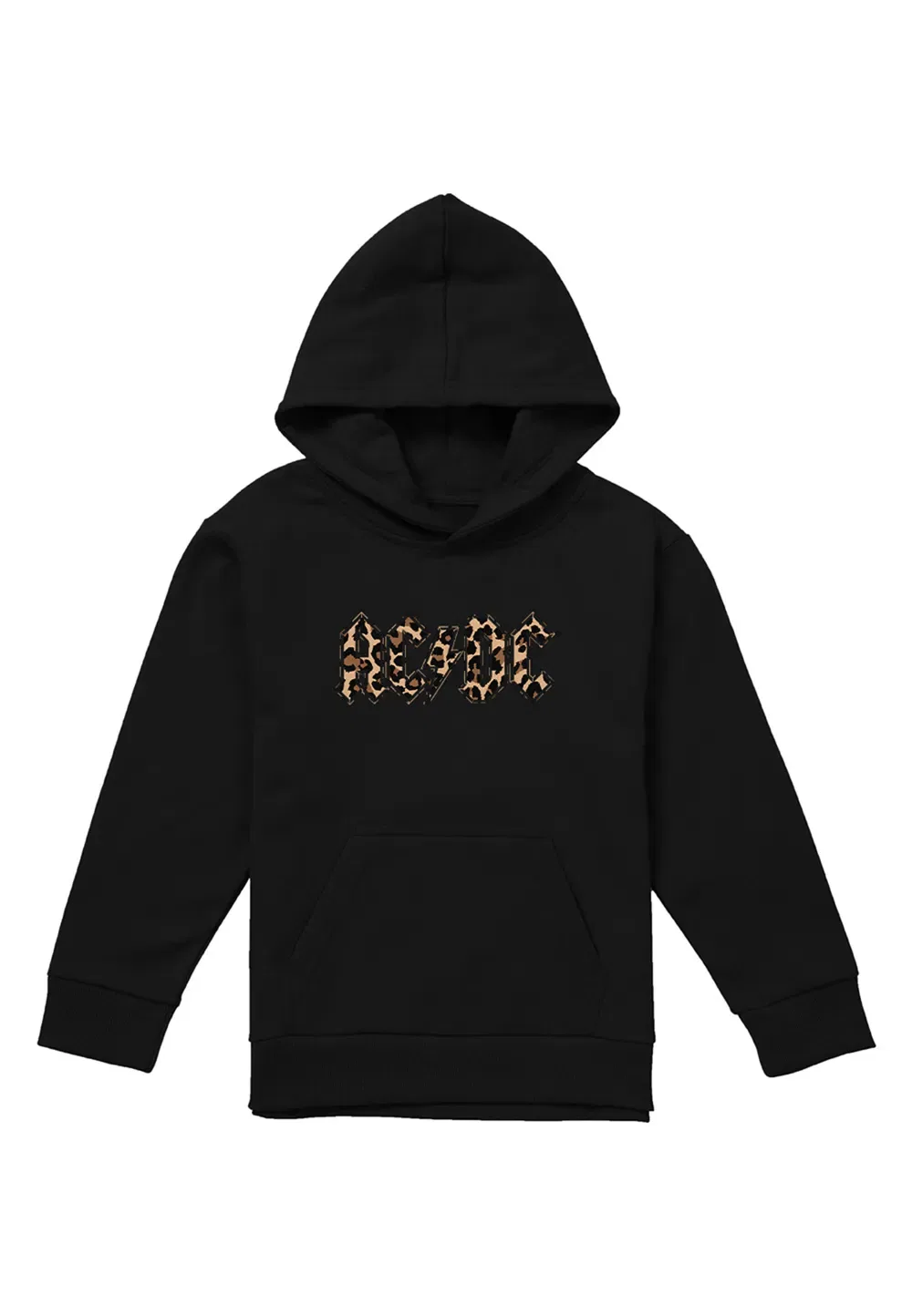 Детский худи с принтом Leopard, ACDC Ac/Dc, черный