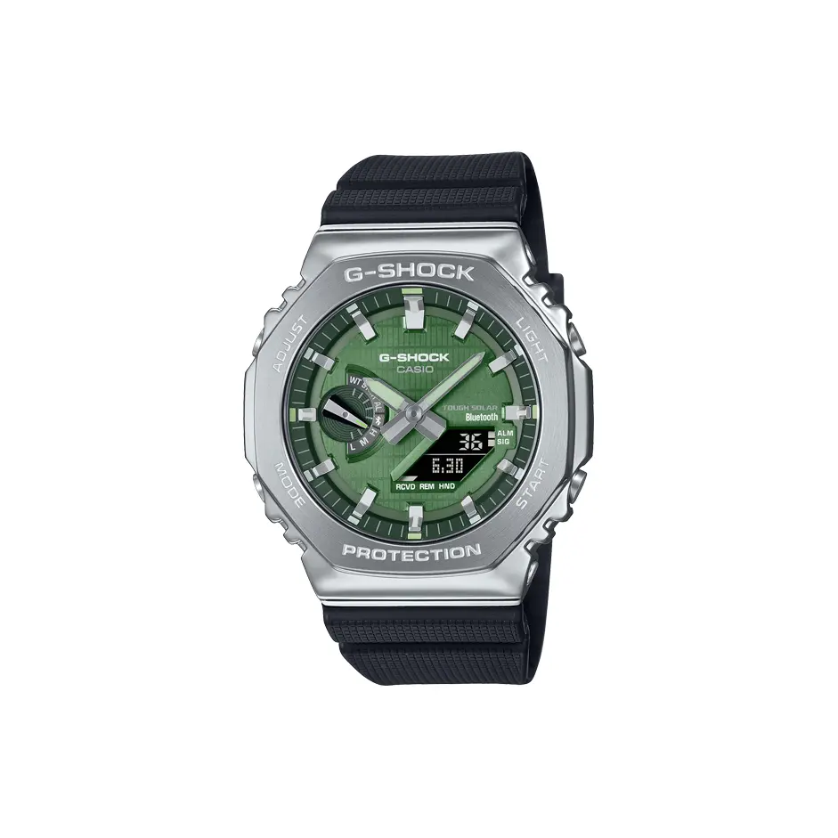 

CASIO Часы Unisex Liquid Crystal/Analog Dual Display Series Black Watch, Green Dial