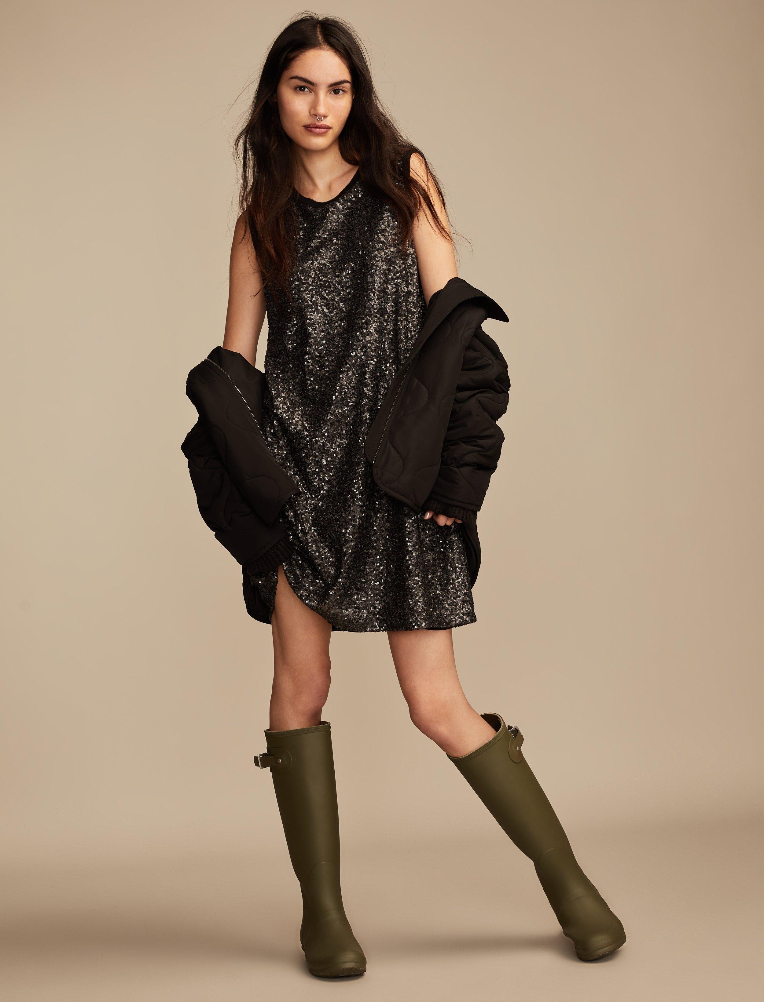 

Женское мини-платье Lucky Brand с пайетками, черный