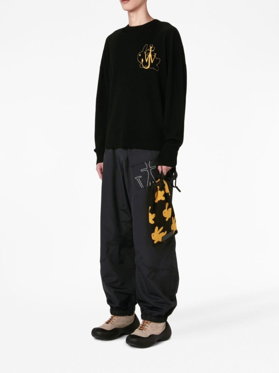 

JW Anderson джемпер из шерсти мериноса, черный