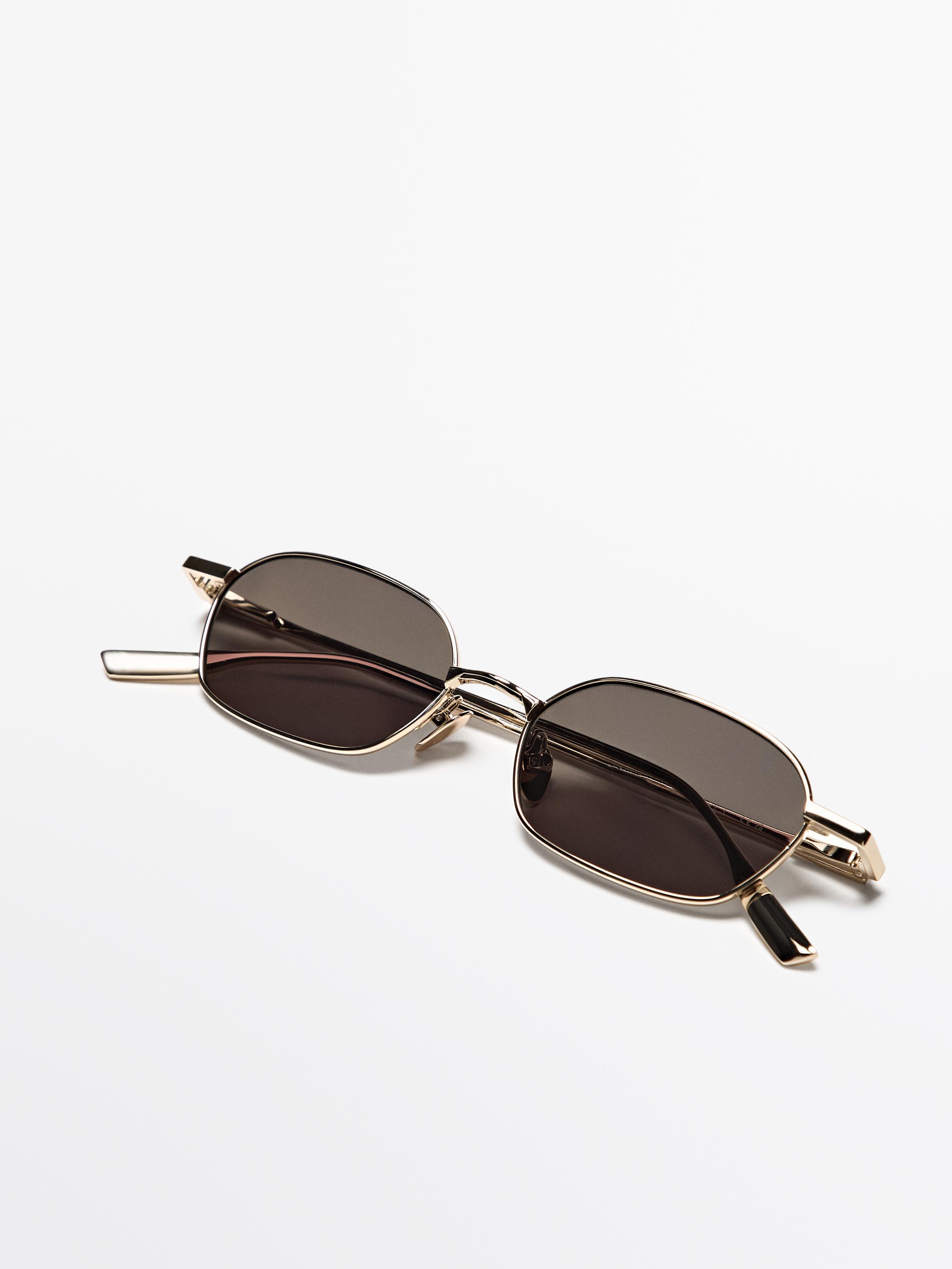 

Металлические солнцезащитные очки Massimo Dutti, золотой