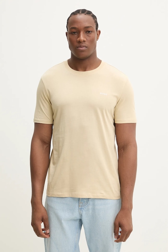 

Хлопковая футболка Hugo, бежевый
