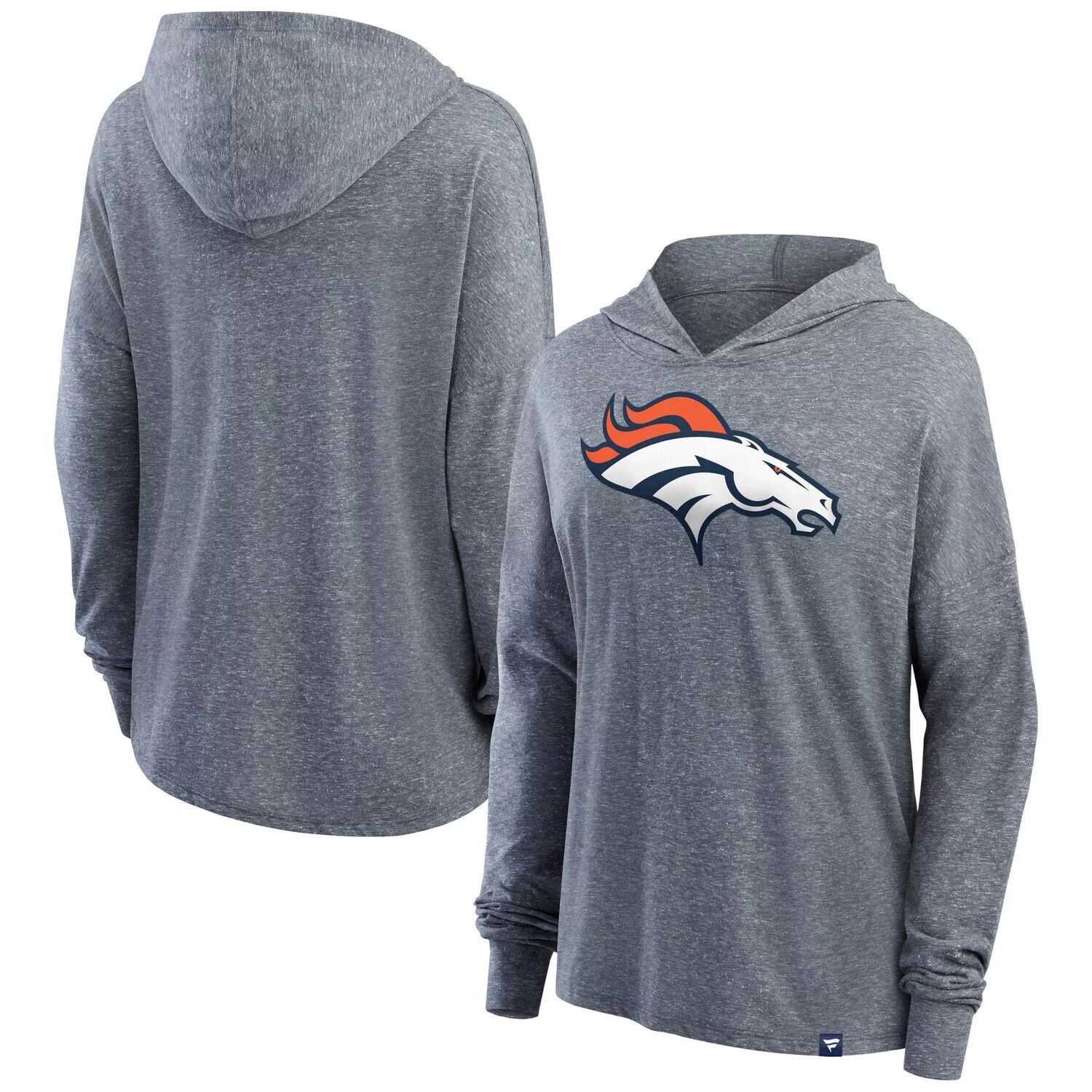 

Женский уютный пуловер с капюшоном Fanatics Heather Grey Denver Broncos Fanatics