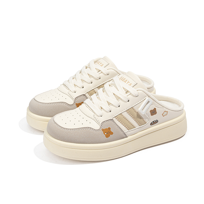 Скользостойкая, износостойкая, дышащая детская обувь Kids Lifestyle Beige Gray для подростков Babaya, бежевый — фото 3