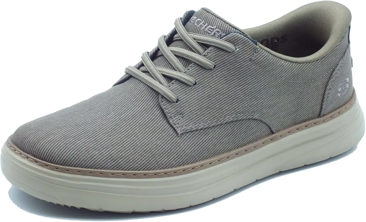 Кроссовки Skechers Slip-Ins 205701 Hyland Justino темно-бежевого цвета, мужские, из ткани