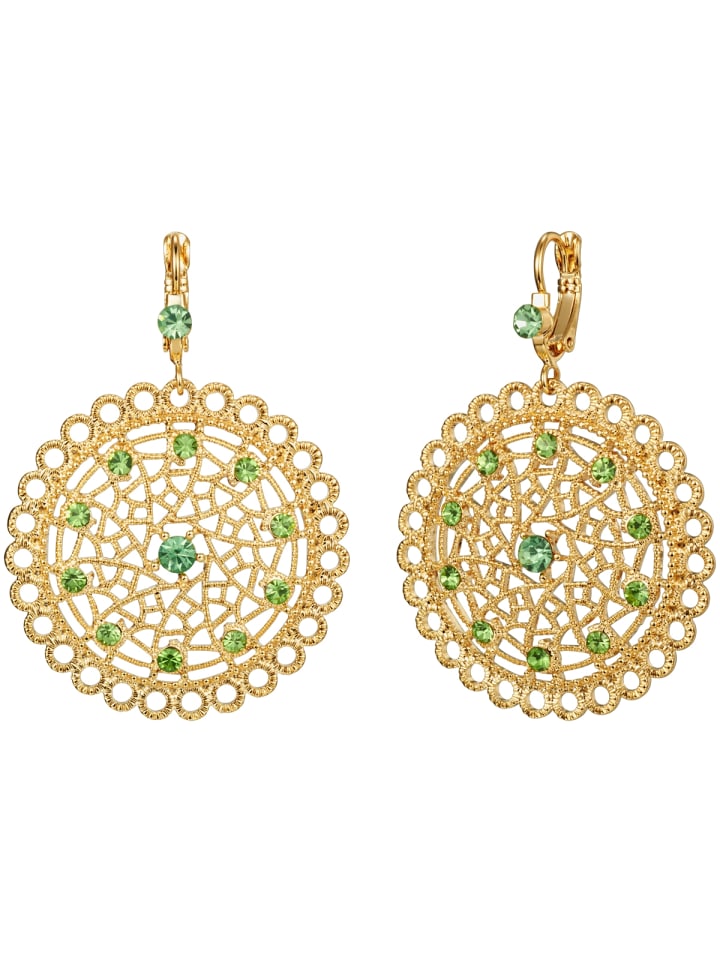 

Lulu & Jane Серьги из металлического сплава со стеклянными кристаллами в оправе из желтого золота