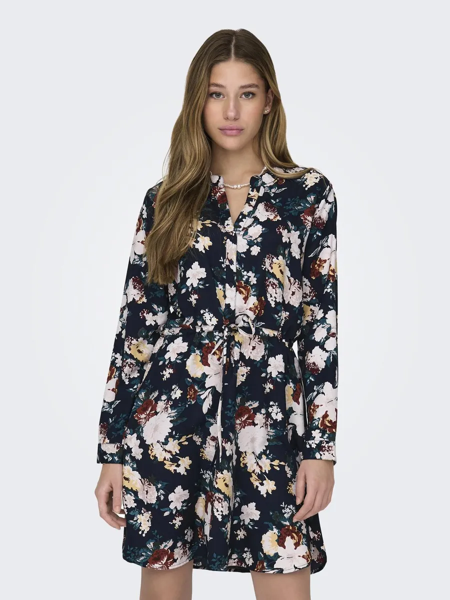 

Only платье с принтом "ONLCORY L/S V-NECK TUNIC", цвет Night Sky Aop:Kally Big Flower