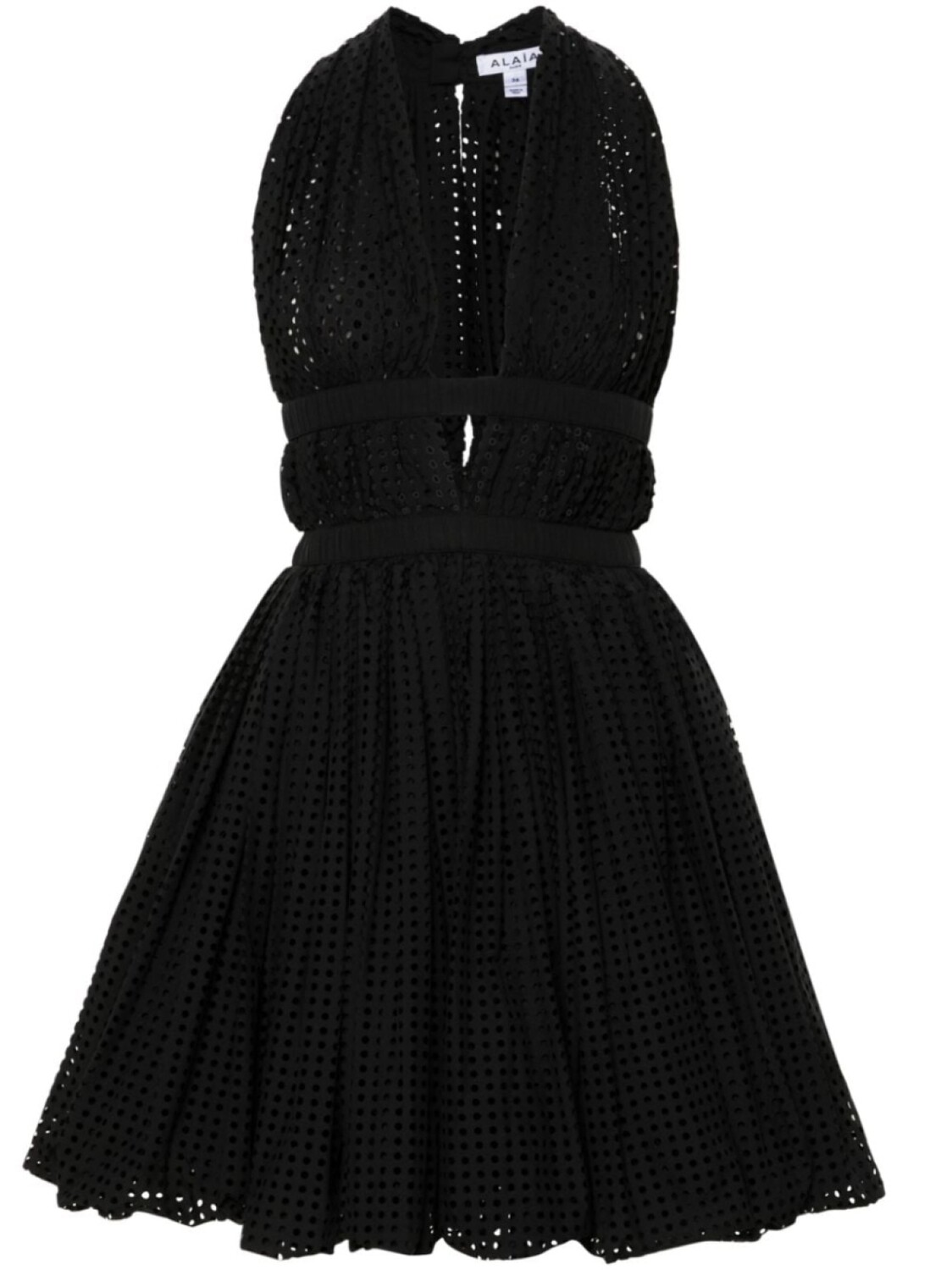 

Alaïa платье мини с перфорацией, черный